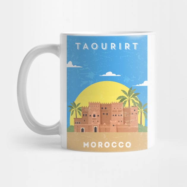 Taourirt, Morocco - Retro travel minimalist poster by GreekTavern